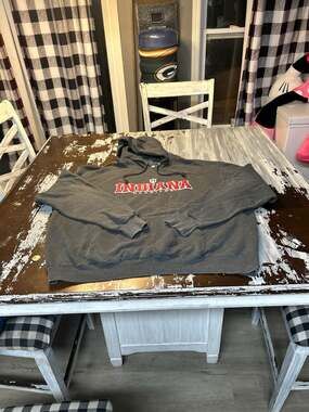 Champion Indiana University Hoosiers Eco Fleece Pullover Hoodie 2X Gray